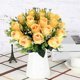 thumbnail image 5 of Ramo de rosas artificiales de seda en jarrón | Arreglo floral artificial para centros de mesa de bodas, decoración de mesas en el hogar, fiestas de oficina y decoración de comedores., 5 of 6