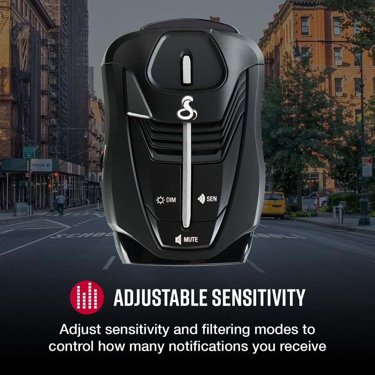 Cobra RAD 380 Laser Radar Detector – Long Range Detection, LaserEye Front & Rear Detection, IVT Filtering, Adjustable Sensitivity