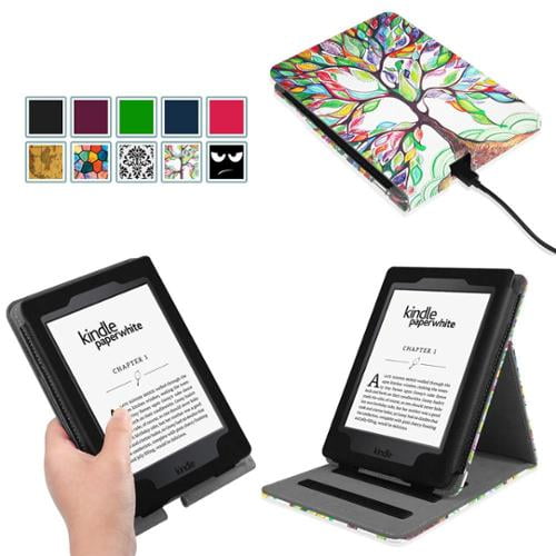 KM-WEN® Tablet Case for  Kindle Paperwhite 2012-2018 1-4 6 Inch Bookstyle Owl Pattern Magnetic Closure PU Leather Flip Cover Case Bag with Stand Protective Cover Color-5