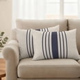 thumbnail image 3 of Outdoor Waterproof Pillow Covers Modern Navy Blue White Stripe Decorative Throw Pillow Protectors,Pillowcase Cushion Cases for Patio Sofa Garden Couch,20x12in,Pack of 2, 3 of 14