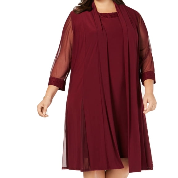 R&M Richards Womens Plus Size Embellished Jacket