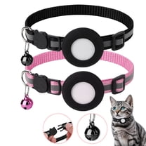 2WIN2BUY Compatible with Airtag Dog Collar,Reflective Kitten Tracker Collar with AirTag Holder,Adjustable GPS Pet Collar with Quick Snap Buckle for Cats & Small Dogs,Pink