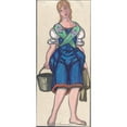 thumbnail image 2 of Sergey Yurievich Sudeikin 10x18 Gold Ornate Wood Frame and Double Matted Museum Art Print Titled - Woman Dressed as a Milkmaid Holding a Pail, 2 of 4