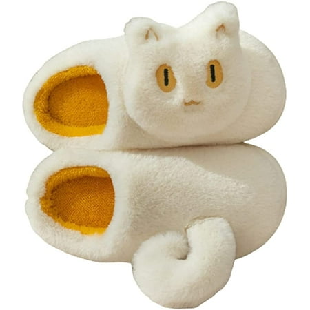 

PIKADINGNIS Cute Cartoon Slippers Couple Animal Cozy Fluffy Fur Memory Slides Anti-Slip Indoor Outdoor Shoes