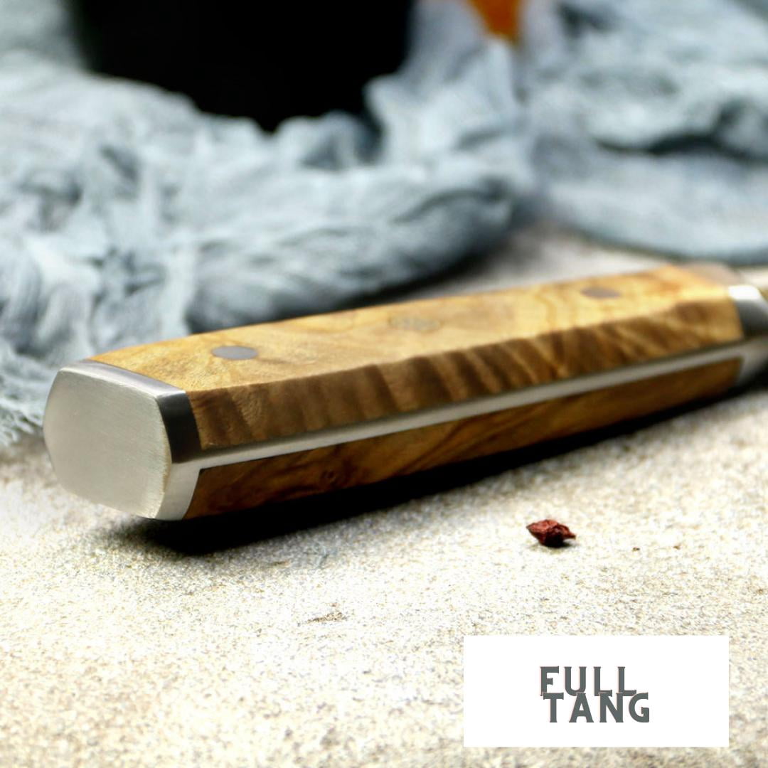 Lifespace Luxury 12" Olive Wood Handle Full Tang Damascus Blade Slaughter Chef Knife