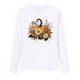 thumbnail image 4 of VKOYWKM Women's Thanksgiving Tops Halloween Pumpkin Graphic T Shirt Long Sleeve Fall T-Shirt Thankful Grateful Blessed Blouses Loose Fit Tunic Top, 4 of 4