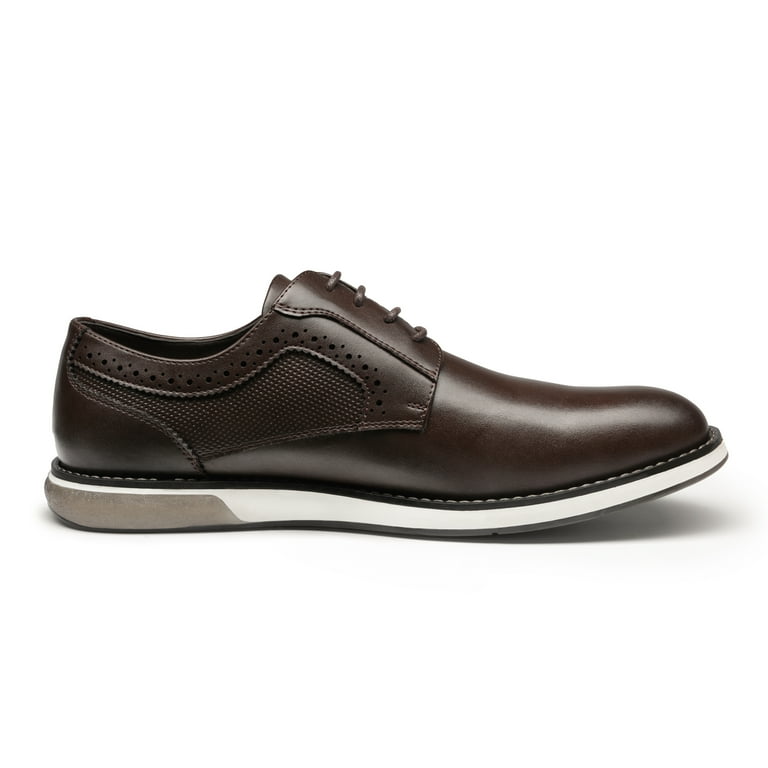 靴 PLAIN-TOE SHOES IN D.BROWN 28cm Bruno Marc Men's Plain Toe Oxford Shoes Business Formal Derby