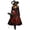 Red, variant on Halloween Dresses for Women, Long Sleeve V-Neck Halloween Midi Dress Graphic Printed A-Line Fancy Dress Witch Costume Outfit for Party Carnival