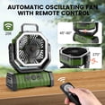 thumbnail image 6 of Dreamfair 30000mAh Camping Fan with LED Lantern, Rechargeable Battery Operated Oscillating Fan with Remote & Hook, Portable Tent Fan with Timer, 4 Speeds for Outdoor Camp RV Jobsite Power Outage, Gre, 6 of 8