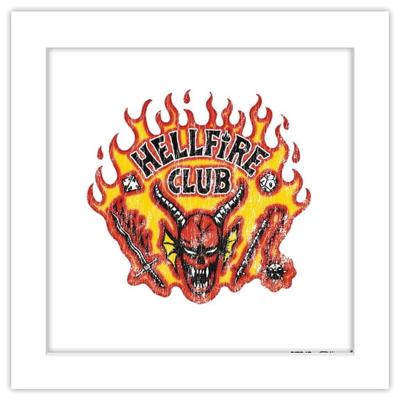 Gallery Pops Netflix Stranger Things: Season 5 (2025) - Hellfire Club Flame Wall Art, White Frame