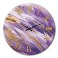 thumbnail image 2 of Designart "Dynamic Abstractions in Purple and Gold II" Abstract Oversized Wall Clock, 2 of 6