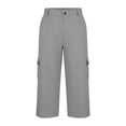 thumbnail image 6 of ClodeEU Women's Elastic Waist Capri Pants, Casual Cropped Trousers with Pockets for Summer and Everyday Wear Gray,Women's Plus XL, 6 of 8