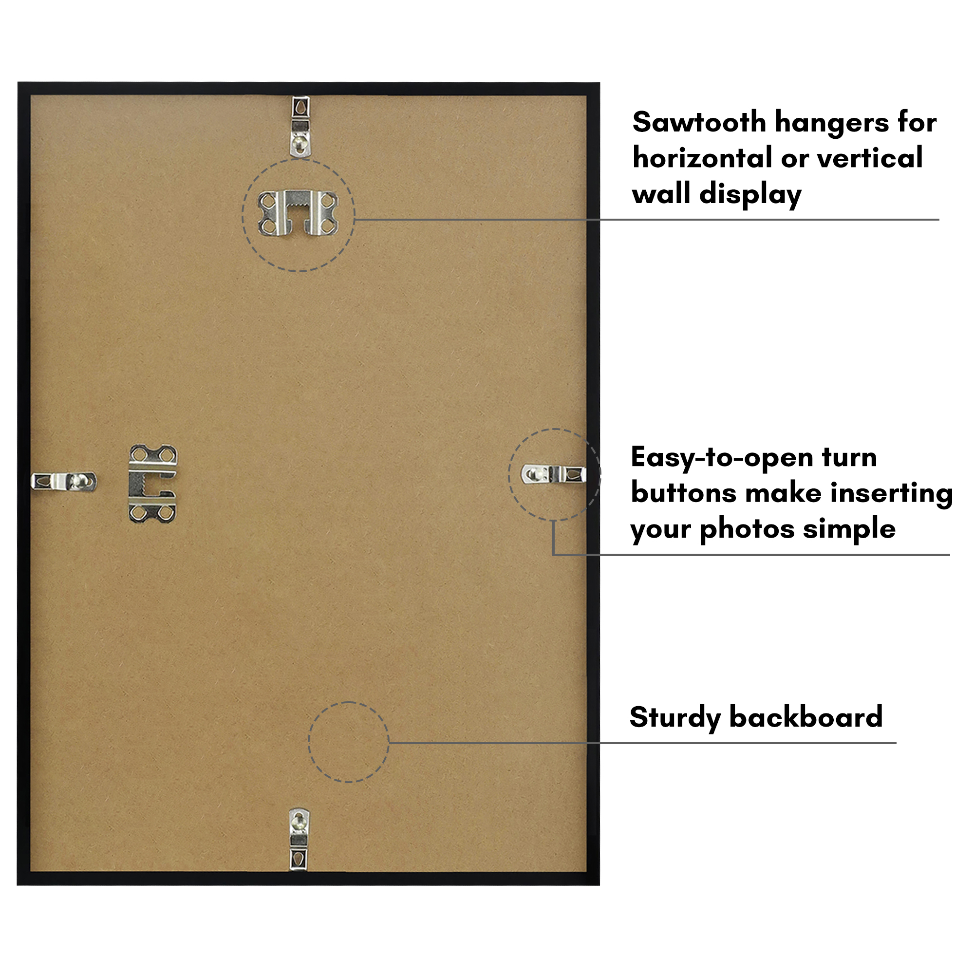 Americanflat 10x14 Picture Frame with Shatter-Resistant Glass Streamline Collection Thin Border Wall - Black