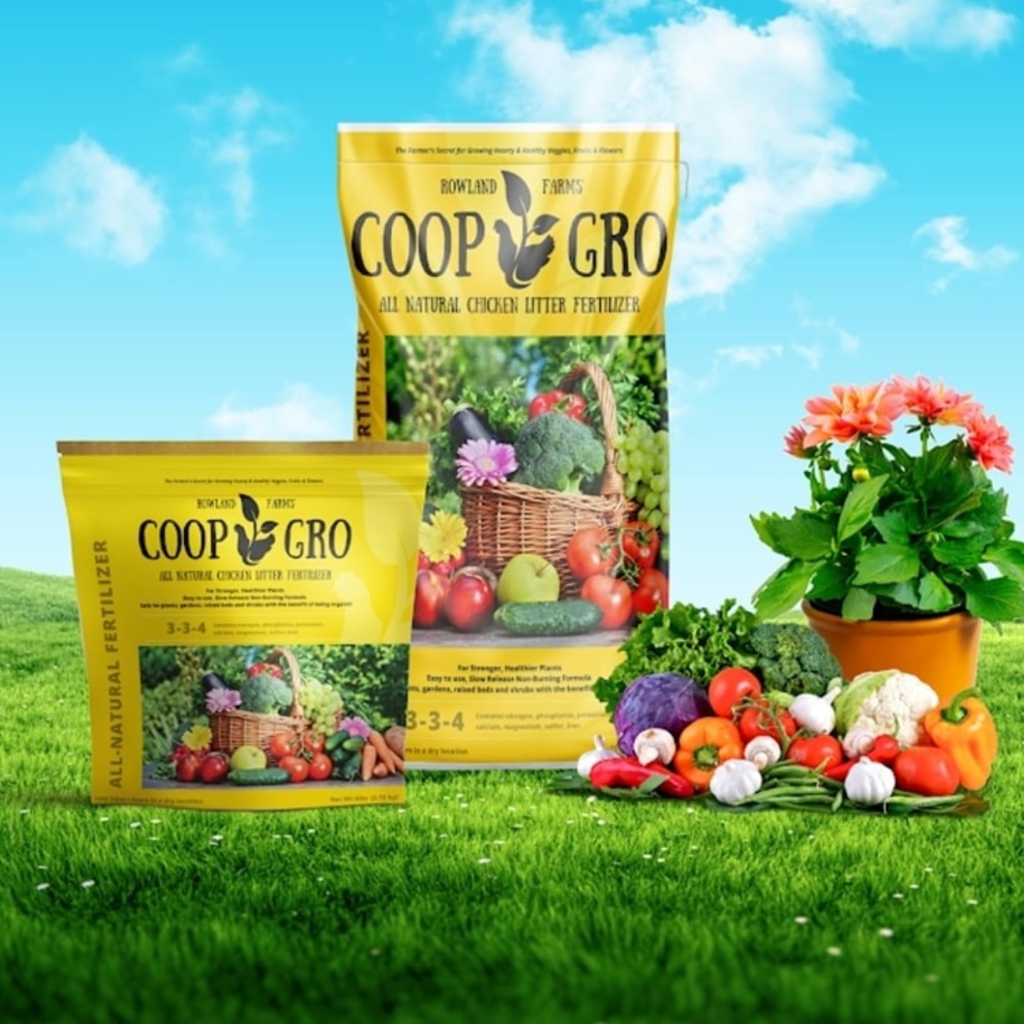 Coop Gro Organic Chicken Manure Fertilizer - All-Natural Plant Food - 25 lb Bag — Outdoor & Indoor Plant Use, Easy Application