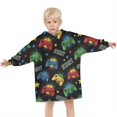 thumbnail image 3 of Colorful Controllers Games Stars Black Pattern Blanket Hoodies for Kids 6-13YR Oversize Wearable Blanket Hoodies for Boys Girls Teens, 3 of 7