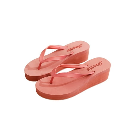 

Woobling Womens Thong Sandals Beach Flip Flops Wedge Platform Sandal Ladies Casual Shoes Non-Slip Slides Summer Comfort Slide Slippers Orange 5