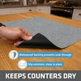 thumbnail image 3 of Drymate XL Dish Drying Mat, Oversized (19”x24”), Low-Profile, Super Absorbent, Quick Dry Fabric, Waterproof & Slip-Resistant, for Kitchen Counter, Trimmable, Easy to Clean (USA Made)(Light Grey), 3 of 7