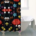 thumbnail image 4 of Red Mushroom Flower Black Pattern Shower Curtain 36"x72" ,Bathroom Decorative Shower Curtains Set with 12 Hooks,Modern Waterproof Washable Shower Curtain, 4 of 6