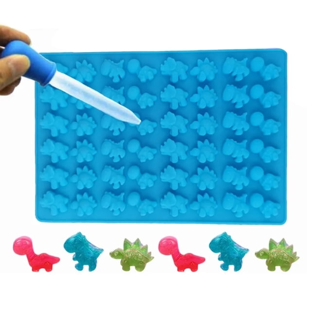 Molde de gomitas de dinosaurio, molde de silicona para pastel de dinosaurio, moldes pequeños de gomitas de dinosaurio, moldes de silicona de dinosaurio para hornear, diseño aerodinámico