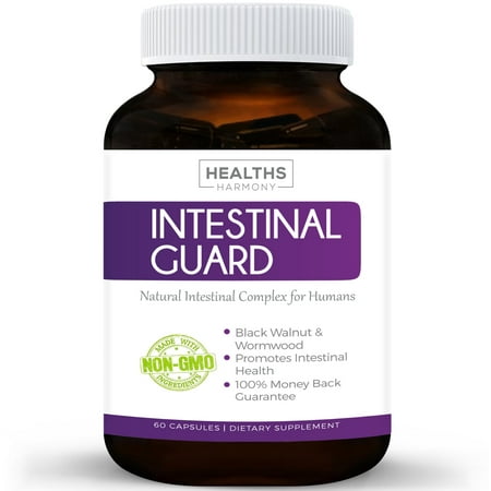 Intestinal Guard & Parasite Cleanse (NON-GMO) Worm & Intestinal Cleanse for Humans - Wormwood & Black Walnut- 100% Money Back Guarantee - 60 Capsules