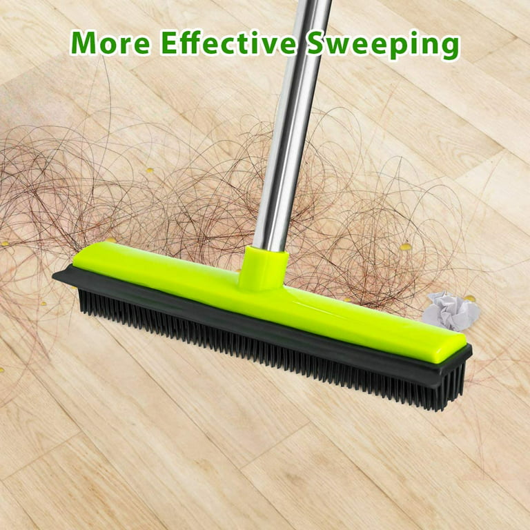 Rubber Broom Hand Brush Set Pet Hair Remover Indoor Sweeping Carpet Cleaning
