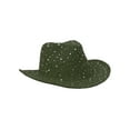 thumbnail image 2 of Chapeau de Cowboy à Paillettes et Sequins - Vert Olive, 2 of 2