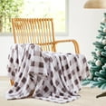 thumbnail image 3 of Elegant Comfort Velvet Touch Plush Christmas Holiday Buffalo Plaid Fleece Throw Blanket-50 x 60inch, Buffalo Gary, 3 of 5