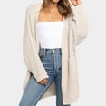 thumbnail image 3 of UTSJKR Cardigan Sweaters for Women Dressy 2025 Fall Waffle Knit Batwing Long Sleeve Cardigan Loose Open Front Sweater Coat Beige XL, 3 of 3