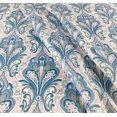 thumbnail image 3 of Serafina Home Paisley Floral Blue, Pink And Gray Fabric Shower Curtain for Bathroom: Elegant Damask, 3 of 4