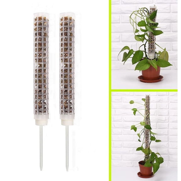 Moss Pole,Small Moss Pole Monstera Plant Support,Plastic Moss Pole for Plants Indoor and Climbing Plants-Mighty Plant Support. (White,2)