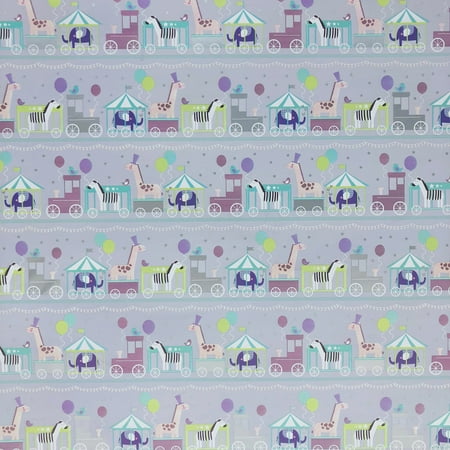 Jillson & Roberts Gift Wrap, Baby Train, 5' x 30" Rolls (6 Pcs)