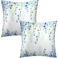thumbnail image 2 of Blue Leaves Throw Pillow Covers 20x20 Inch Set of 2 - Summer Plant Leaf Floral Print Decoration Pillowcases Cushion Cover for Bedroom Couch Sofa Home Porch Office Car, 2 of 6