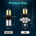 thumbnail image 4 of koolsoo H4 / ​​BA20D H4 / BA20DMotorcycle Headlight Bulbs LED Lamps, Plug-and-Play, 4 of 5