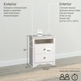 thumbnail image 6 of Prepac's Monterey 2 Drawer Nightstand: Elegant Bedroom Furniture, Bedside Table with Open Shelf, 23.25"W x 16"D x 28"H, White - WDC-2428, 6 of 14