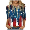 thumbnail image 2 of Nrmvnmi Patriotic Shirts for Women 3/4 Sleeve Shirt 4Th of July Independence Day Crewneck Cute Festival Tops Mothers Day Gifts, 2 of 5