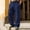 Dark Blue, variant on Men's Cotton Linen Beach Pants Relaxed Fit Hiking Pants Button Lightweight Stretch Cargo Work Pants with Multi Pocket