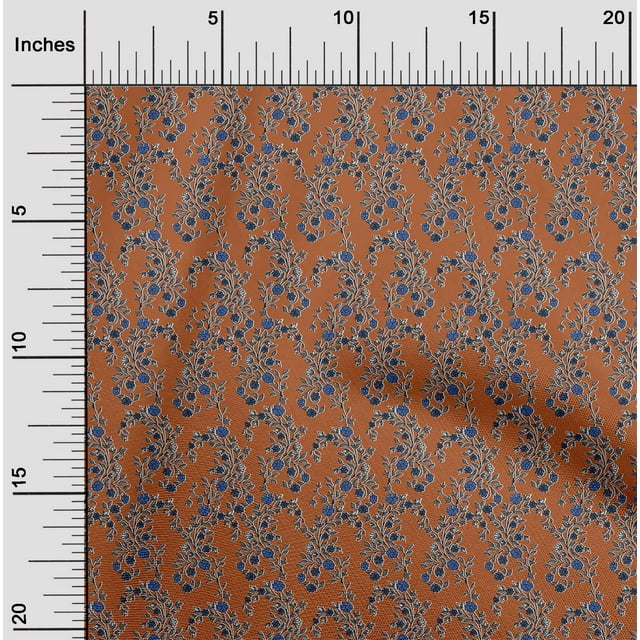 oneOone Cotton Silk Fabric Leaves & Floral Block Decor Fabric Printed BTY 42 Inch Wide