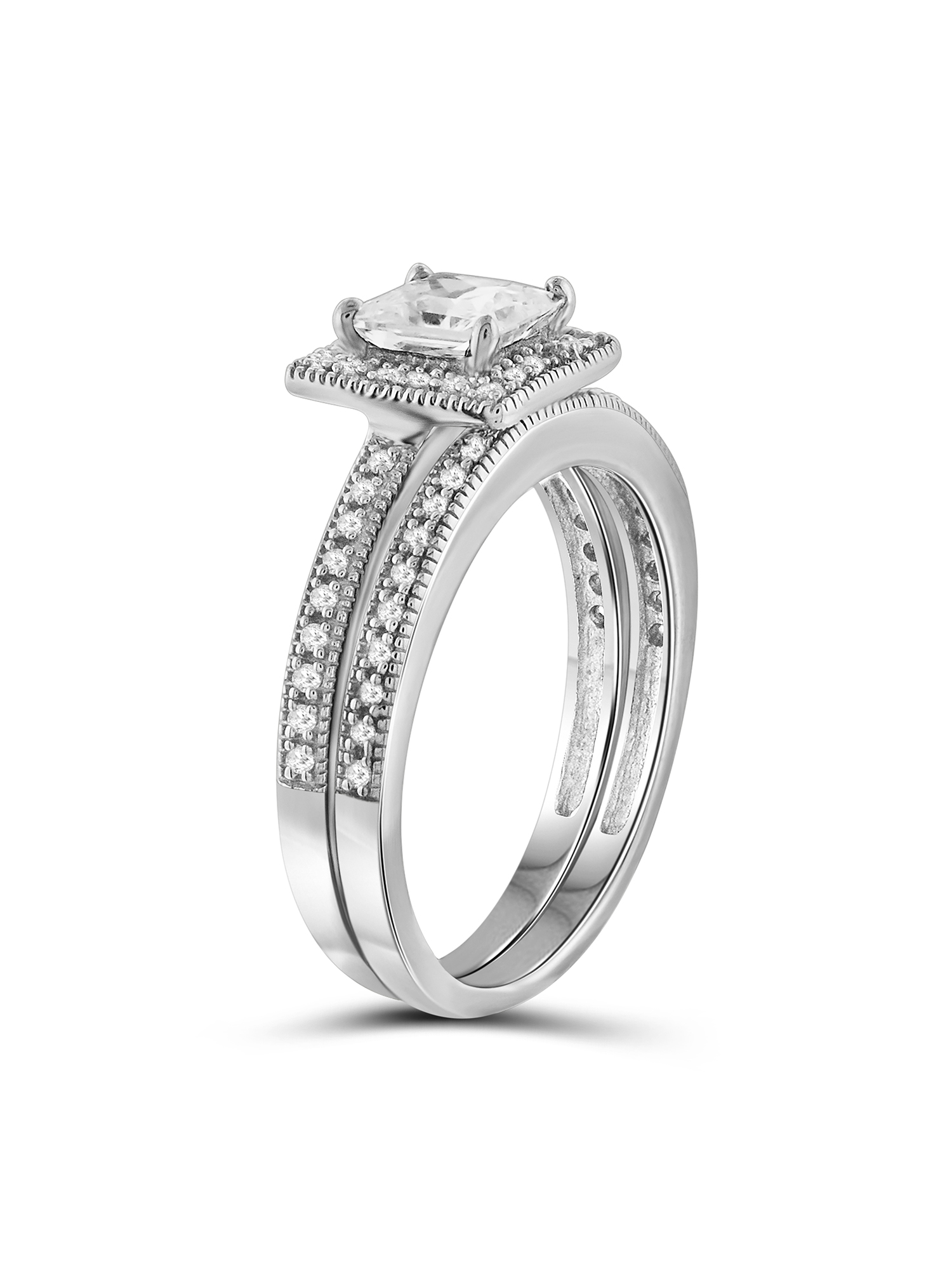 Diamonice 0.925 Sterling Silver 1.45 Carat White Cubic Zirconia Ring for Women | Cubic Zirconias for Everyday Womens Wear