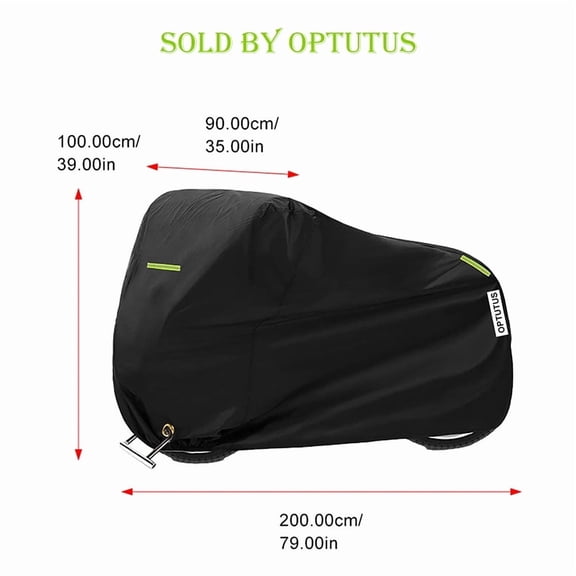 OPTUTUS 210D Oxford Motorcycle Cover All Season,Universal Weather Durable Quality Waterproof Sun Outdoor Protection Scooter Shelter Tear Proof Night Reflective-79 x 35 x 39 inch