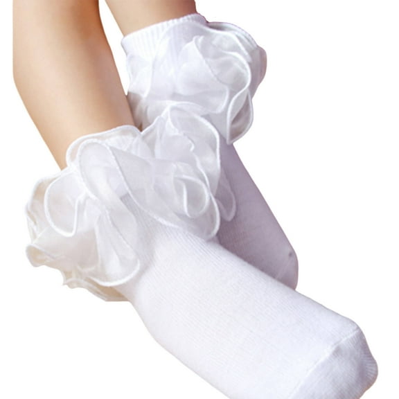 TELOLYRUFFLE Socks Woman,Adjustable Comfort Feelwomens Ankle Socks,Free Styling Optionsfrilly Socks Women,White
