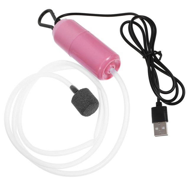 GOOHOCHY Aerador De Para Acuario Rosa Compacto Con Operación Silenciosa Y Alimentación USB