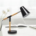 thumbnail image 2 of Simple Designs Black Matte and Wooden Pivot Desk Lamp, 2 of 4
