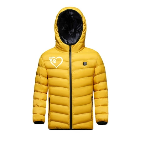 

Jgppe Heated Jacket for Boys Girls Heated Vest Windproof Winter Fall Warm Coats for Kids Infants Gift Battery Not Included