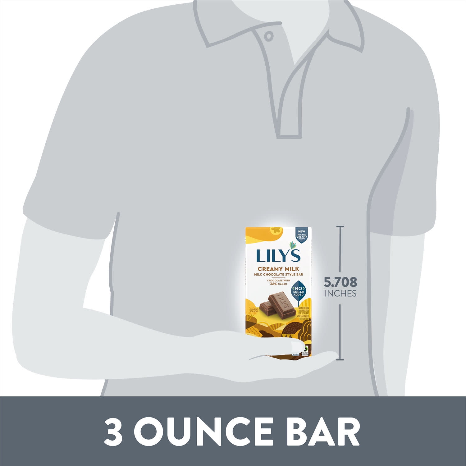 (2 pack) Lily's Creamy Milk Chocolate Style No Sugar Added Gluten Free Sweets, Bar 3 oz