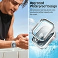 thumbnail image 3 of KOMI Waterproof Case for Apple Watch, 44mm SE (2nd Gen) Series 6 5 4, Tempered Glass Face Cover Accessories Silver, 3 of 7