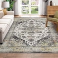 thumbnail image 2 of Twister.CK Machine Washable Area Rug, 5' x 7' Floral Carpet, for Bedroom, Living Room, Nursery, Blue, 2 of 9