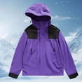 thumbnail image 2 of Unisex Outdoor Hooded Jacket Windproof Loose Fit Mountaineering Top with Functional Pockets for Hiking Travel, 2 of 4
