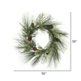 thumbnail image 2 of Vickerman Vickerman 36" Mixed Cedar Artificial Christmas Pine Wreath, Unlit, 2 of 2