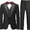 Black, variant on Lycody 3pcs Boys Tuxedo Suit Set for Teen and Kids Slim Fit Sizes 2-20 Peak lapel collar Blazer Vest Pants Adjustable Waist Formal Wedding Outfit for Kids