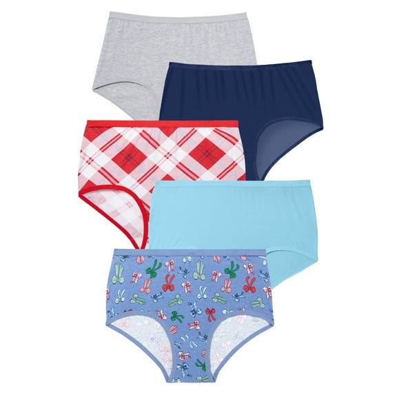 Comfort Choice Plus Size Full Coverage Stretch Cotton Brief 5-Pack